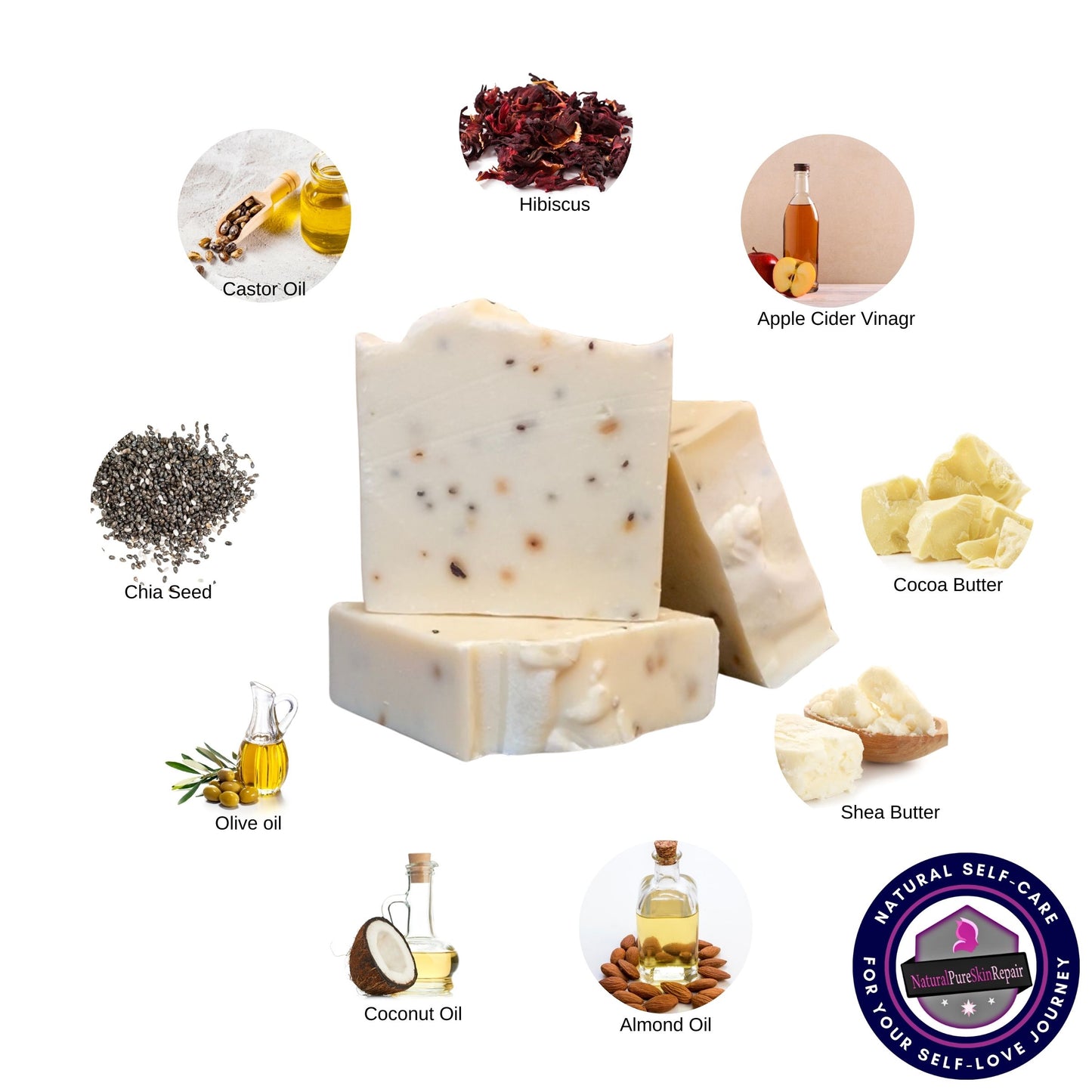 Hibiscus & Chia Seed Soap Bar