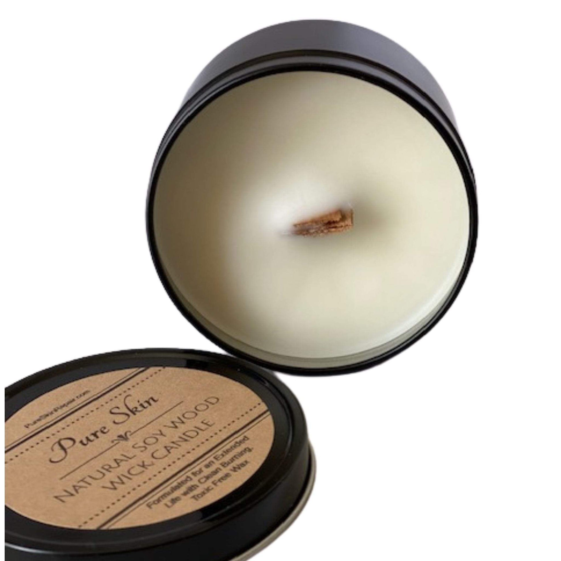 Pure Skin Soy Wood Wick Candle Tin
